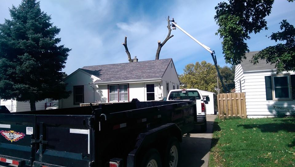 Edmonds work truck parked at a residential job site